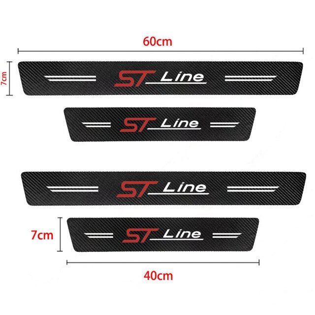 Stiker Mobil Carbon 5D ST Line Pelindung Pintu Samping Door Sillplate Sticker Car Ford