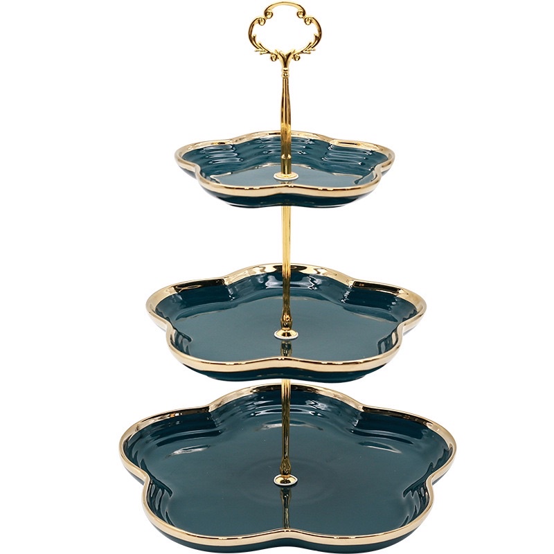 2 tingkat dan 3 tingkat Tier Ceramic Cake Stand • Nampan Kue Susun Tingkat • Wadah Saji Kue Tingkat