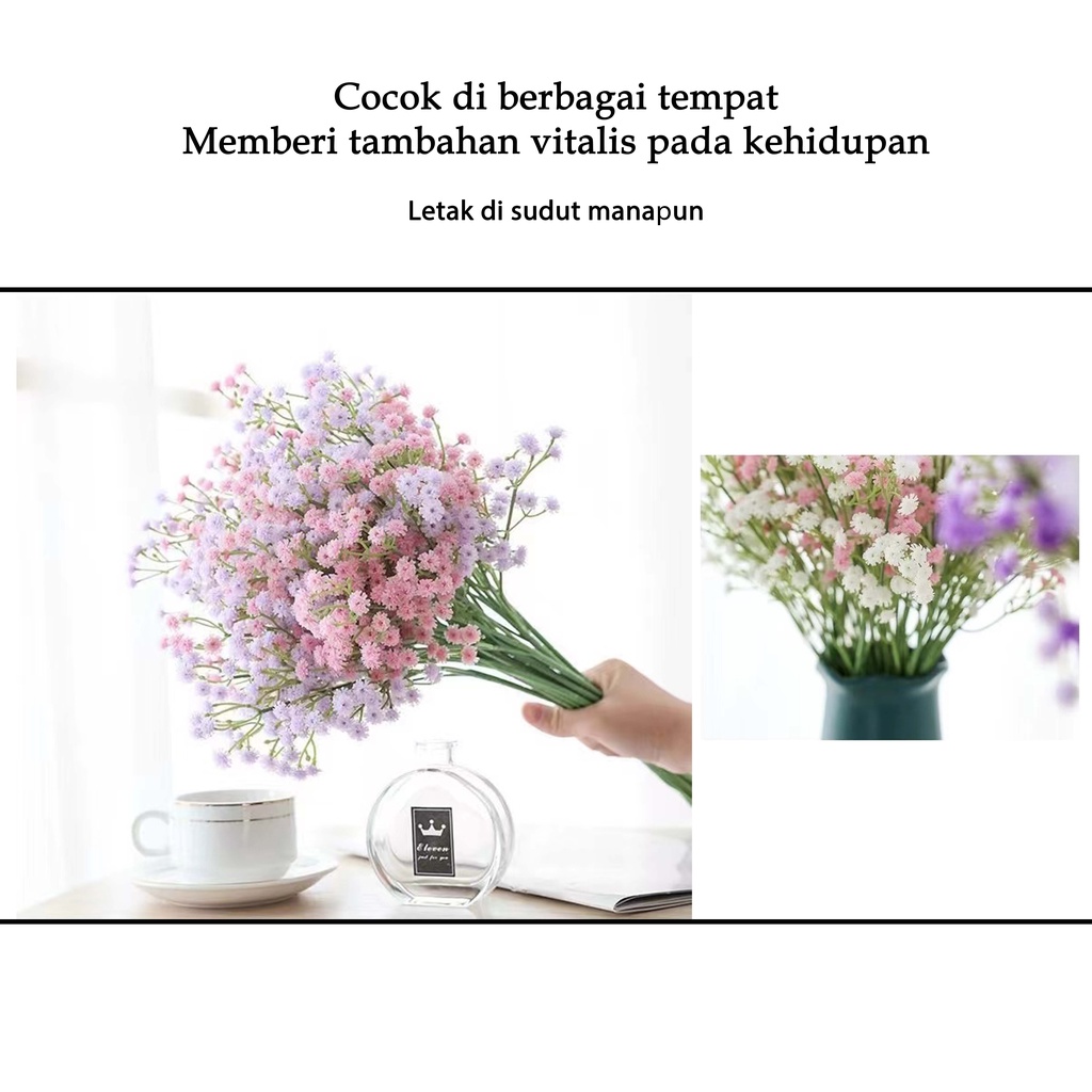 Bunga buatan gypsophila/bunga matahari/Calla lily/Bunga aster kecil/daun penyu Dekorasi meja pernikahan buatan