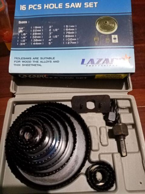 Holesaw Kit Set Mata Bor Hole Saw Hidroponic Lazaro Set 16pcs