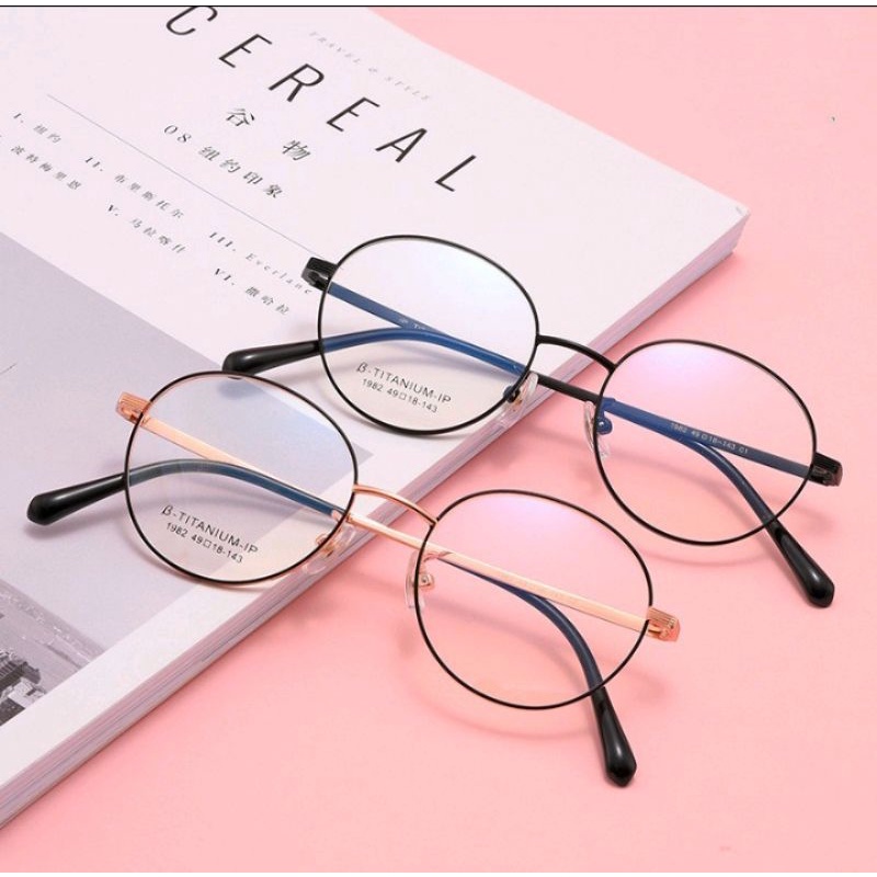 COD Kacamata Baca Frame KM69 Anti Radiasi Metal Gaya