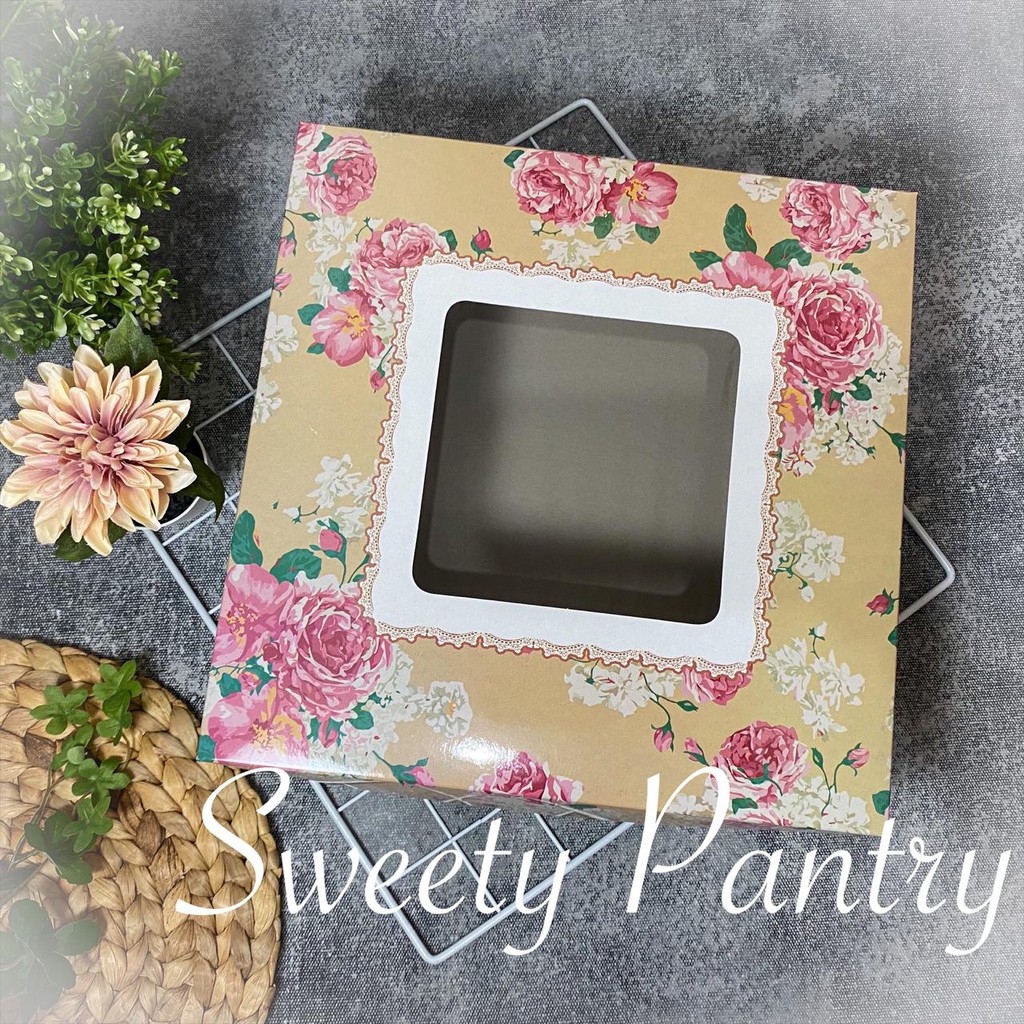 

dus kue / box kue / kemasan kue / packaging kue flower 30x30x9 cm