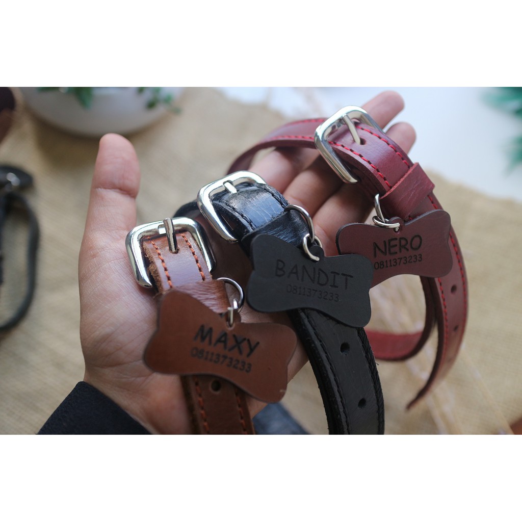 KALUNG ANJING KULIT - KUAT DAN TAHAN LAMA - GRATIS UKIR NAMA
