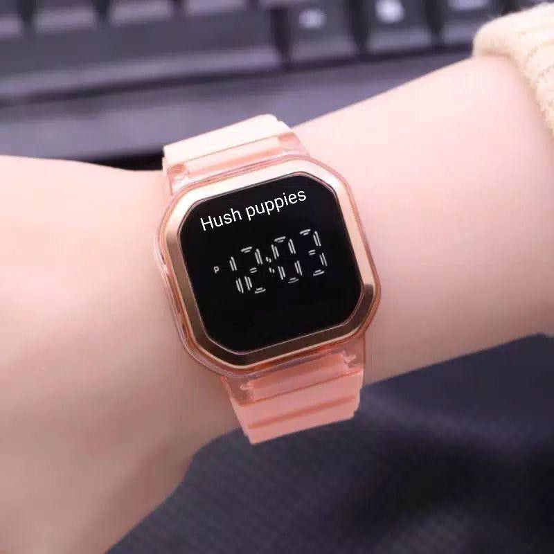 JAM TANGAN RUBBER DIGITAL TOUCHSCREEN SEGI HUSH PUPPIES GROSIR MURAH KARET PRIA WANITA