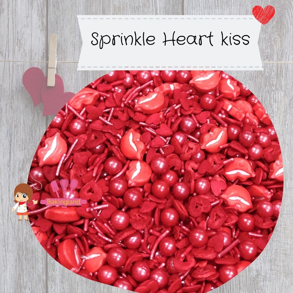 

sprinkle hiasan kue heart kiss