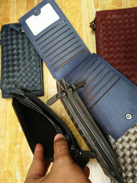 Dompet kartu fashion tipis kancing panjang