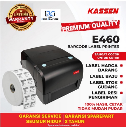 KASSEN E460 PRINTER 2IN1 PRINTER TRANSFER THERMAL &amp; DIRECT THERMAL LABEL