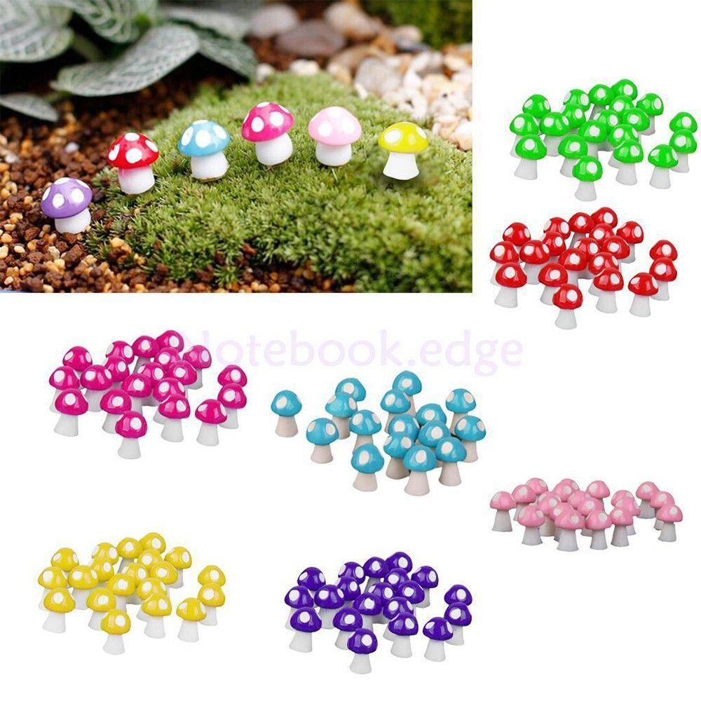 Patung QUINTON 7warna 20Pcs Terrarium Tanaman Pot Resin Craft Dekorasi Rumput Lanskap Rumah Boneka Peri