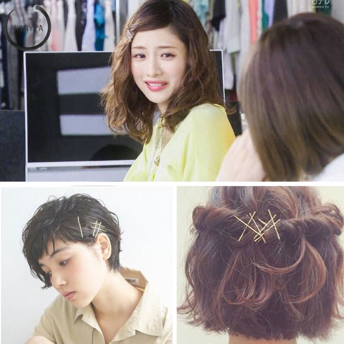 【1pc】Klip Jepit Rambut DIY Warna Kc Emas untuk Wanita