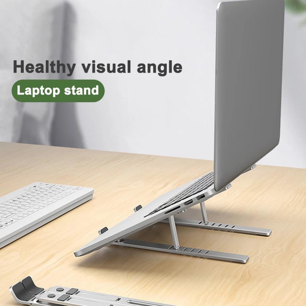 Tablet laptop berdiri paduan aluminium portabel diperkuat berdiri