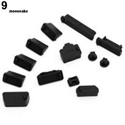 ☼Bulan Sabit☼13pcs / Set Plug Penutup Port Laptop Universal Bahan Silikon Anti Debu