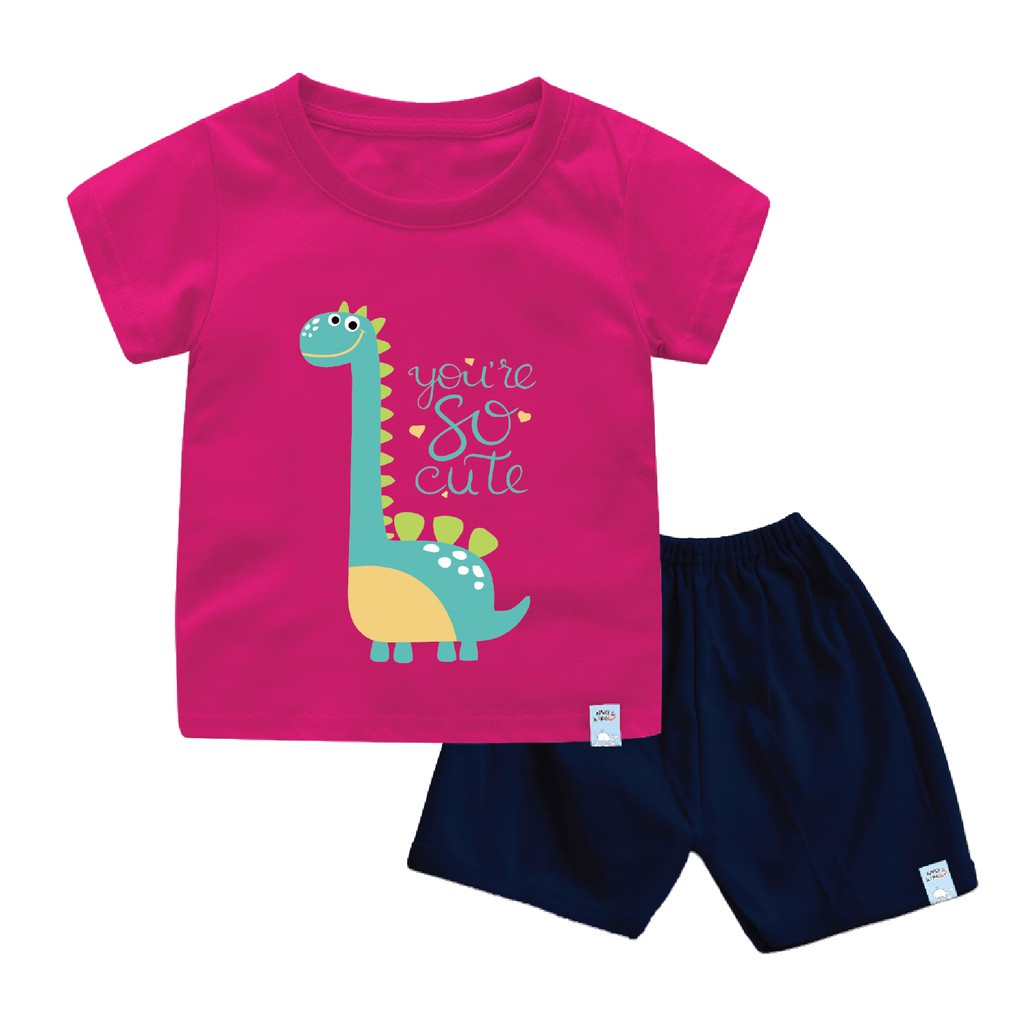 Naked &amp; Free Kaos Setelan Bayi &amp; Anak Baby Dinosaurus - Bahan Katun Combed 30s Lembut &amp; Nyaman