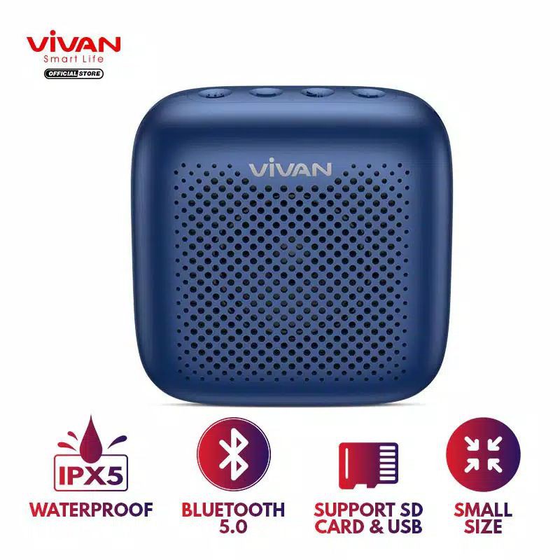 Speaker Bluetooth VIVAN VS1 Portable Wireless Outdoor Waterproof IPX5 Support SD Card &amp; USB