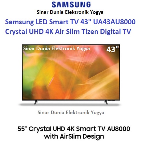 Samsung LED Smart TV 43&quot; Crystal UHD 4K 43AU8000 Digital TV UA43AU8000