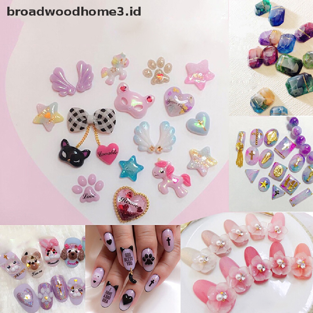 6pcs Cetakan Silikon 3D Tahan Lama Untuk Nail Art Akrilik