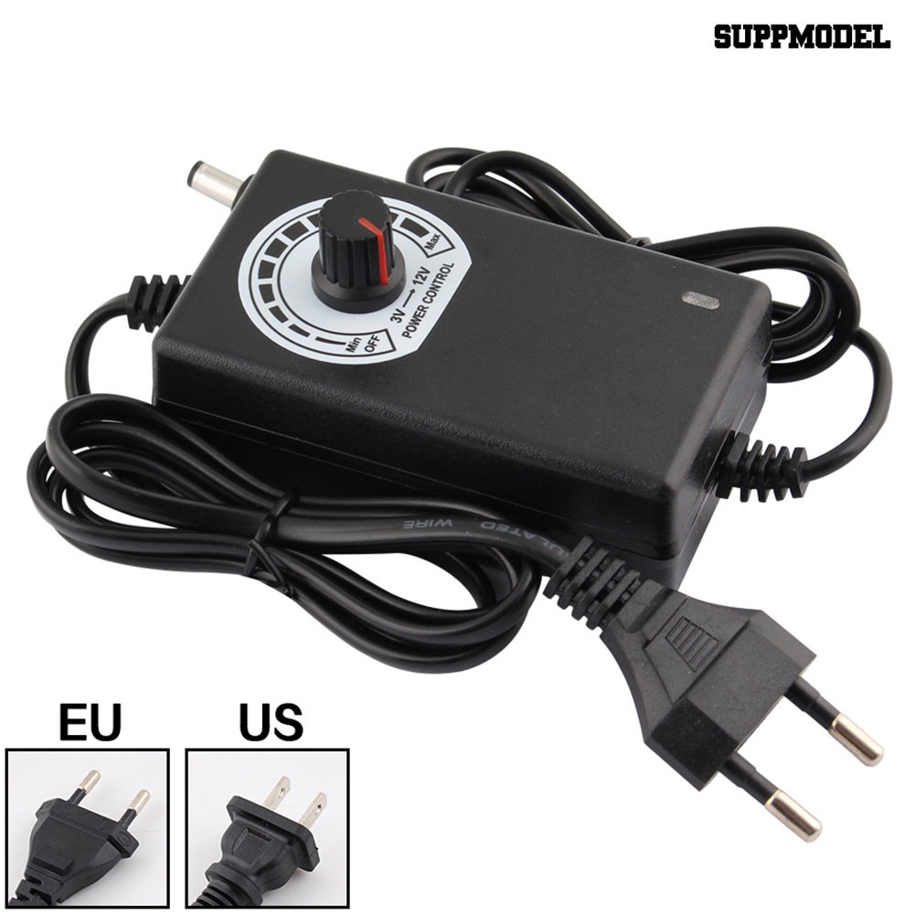 Adapter Power Supply Regulator Tegangan Listrik Mobil 3V-12V 2A 24W Adjustable Plug US / EU