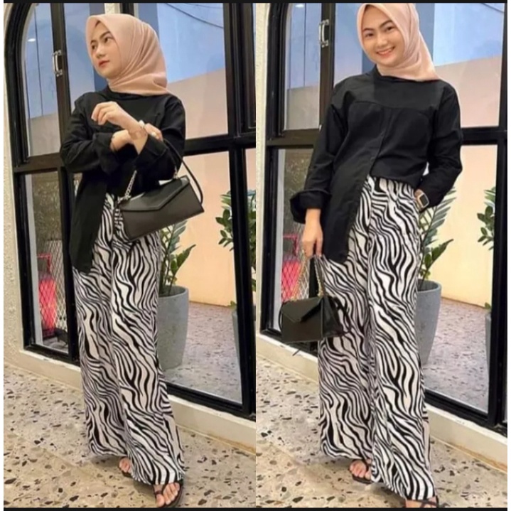 Celana Panjang Wanita HW Full Karet Tali Kulot Zebra High Waist Motif Sapi Kekinian Korea Terbaru // CELANA KULOT ZEBRA HW // KULOT ZEBRA WANITA / KULOT ANIMAL/BEST SELLER!! // KULOT ZEBRA VIRAL BEST SELLER 2022