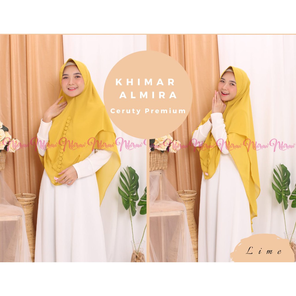 Nilaruna Hijab Instant Syari Khimar Almira Ceruty 2 Layer Premium