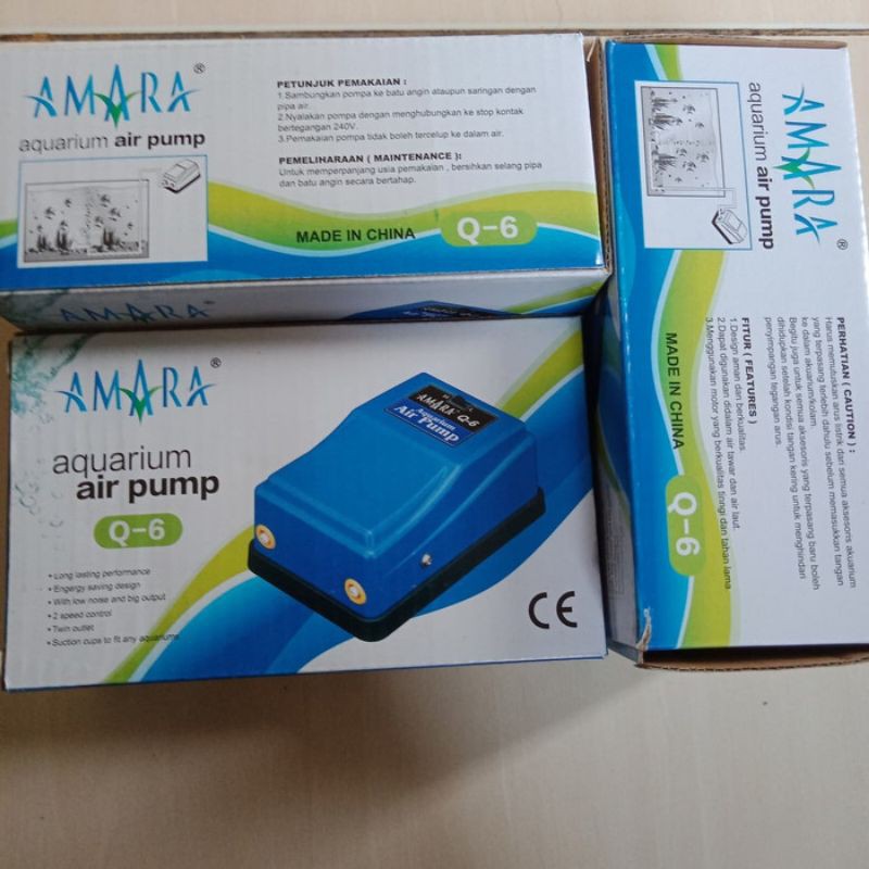 Air pump akuarium amara Q6 / aerator akuarium / oksigen akuarium