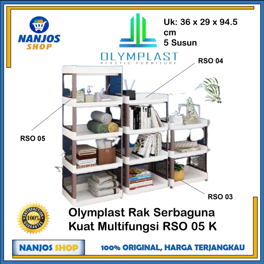 [FREE ONGKIR &amp; BISA COD] Olymplast Rak Dapur Buku Piring Serbaguna Plastik 5 Susun Rso 05 Rso05