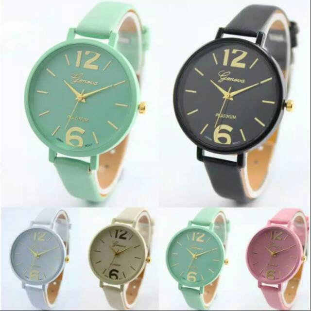 Jam wanita fashion korea/ jam tangan geneva platinum