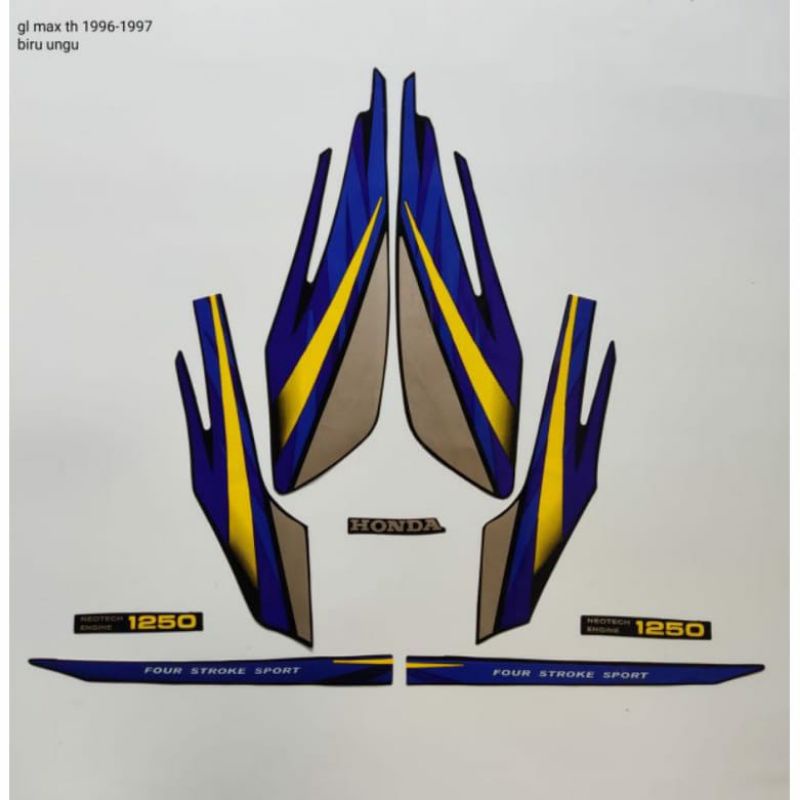 STRIPING GL MAX 1996 1997 BIRU UNGU, striping honda gl max tahun 96 97 biru ungu terbaik