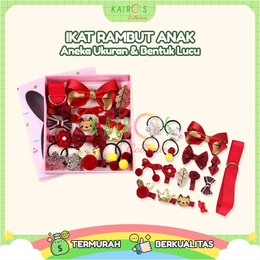 Set Ikat Rambut Anak Aksesoris Pita Anak Jepit Rambut