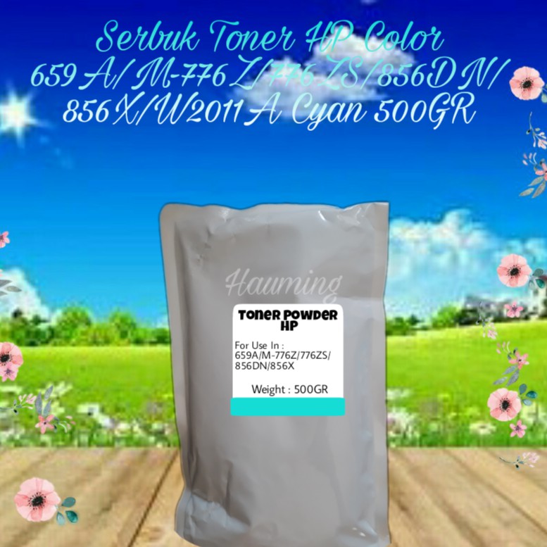 Serbuk Toner Powder Refill Color HP 659A M776 M856 M776ZS M856DN M856X W2011A Cyan 500gr