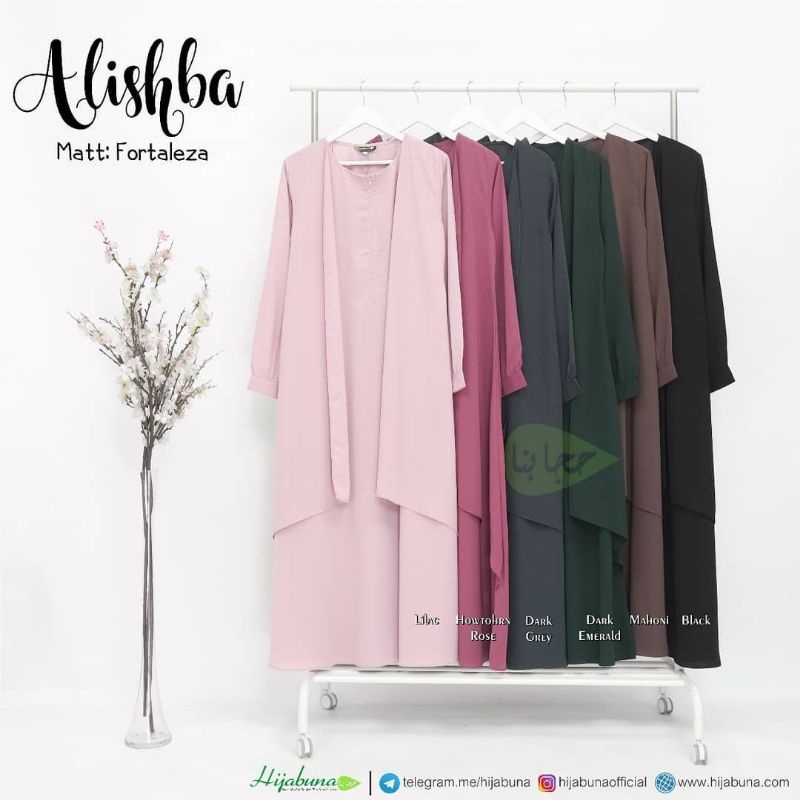 Set Gamis Alishba by Hijabuna - Gamis Alishba Hijabuna - Gamis Cardigan - Gamis Hijabuna - Gamis Set