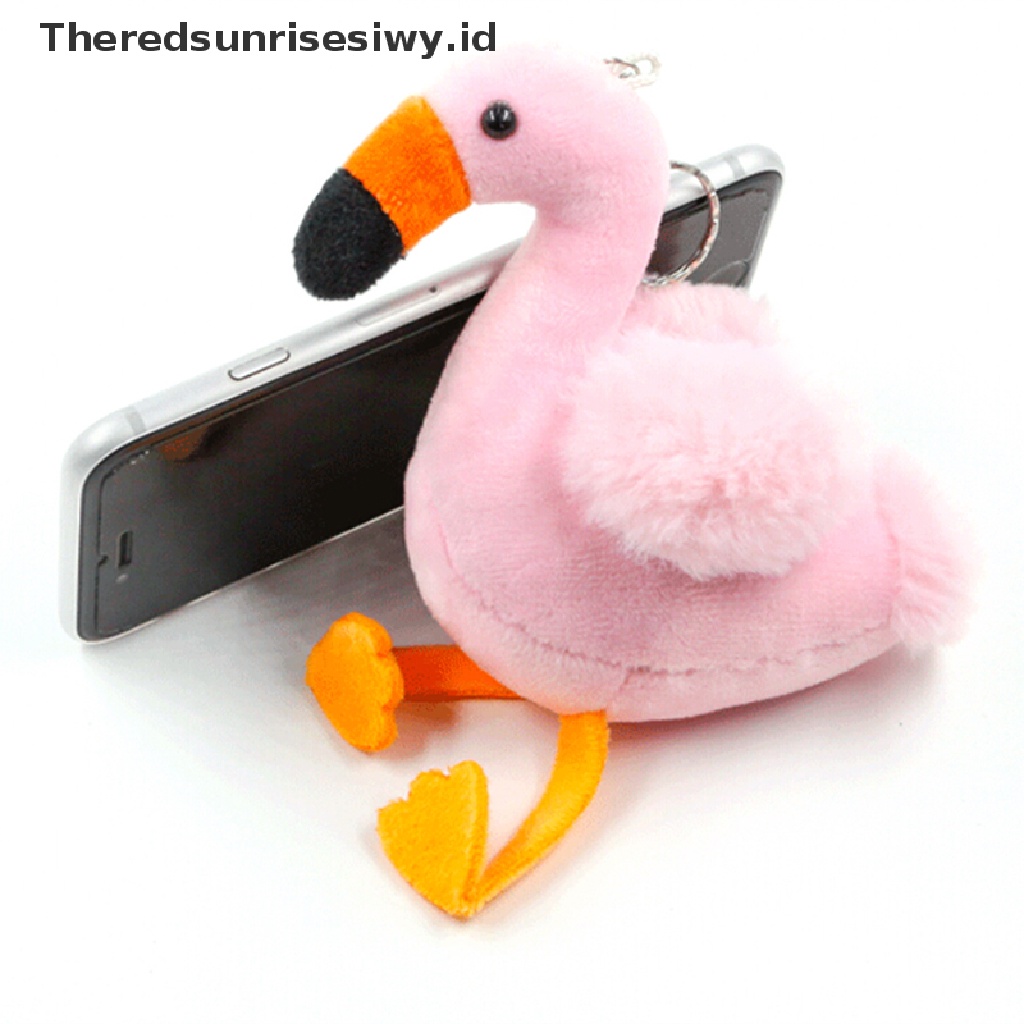 (Theredsunrisesiwy.Id) Gantungan Kunci Bentuk Flamingo Bahan Plush