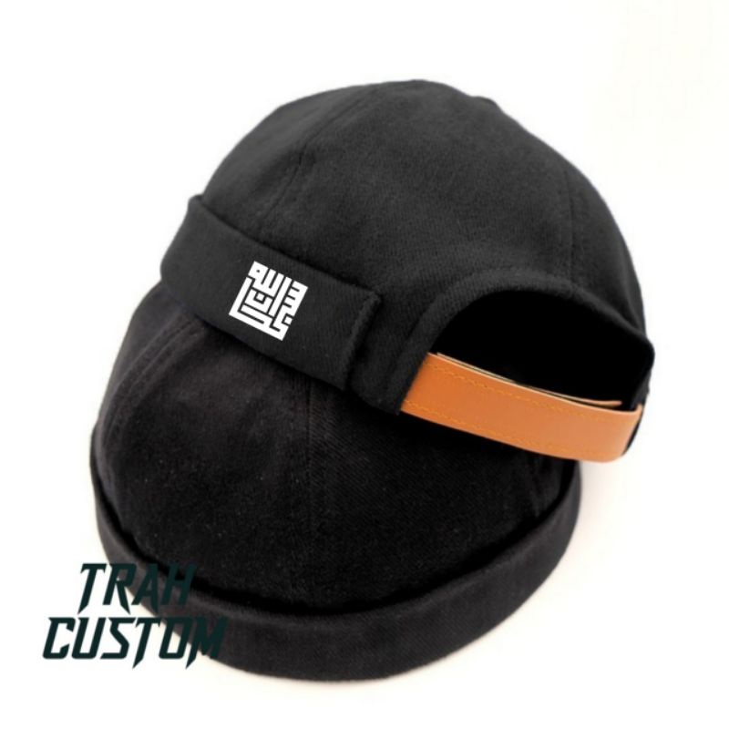 miki hat dewasa tulisan arab kaligrafi subhanallah topi peci uas gaul miki hat brimless tulisan logo