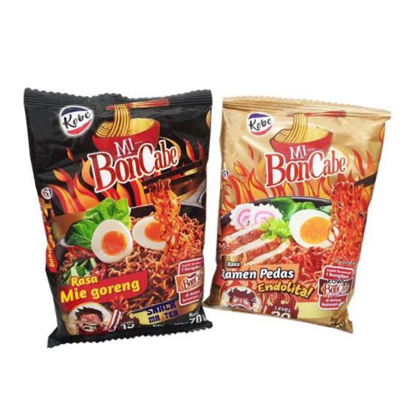 Mie Goreng Boncabe level 15 dan bon cabe Ramen Pedas Level 30 (5pcs)