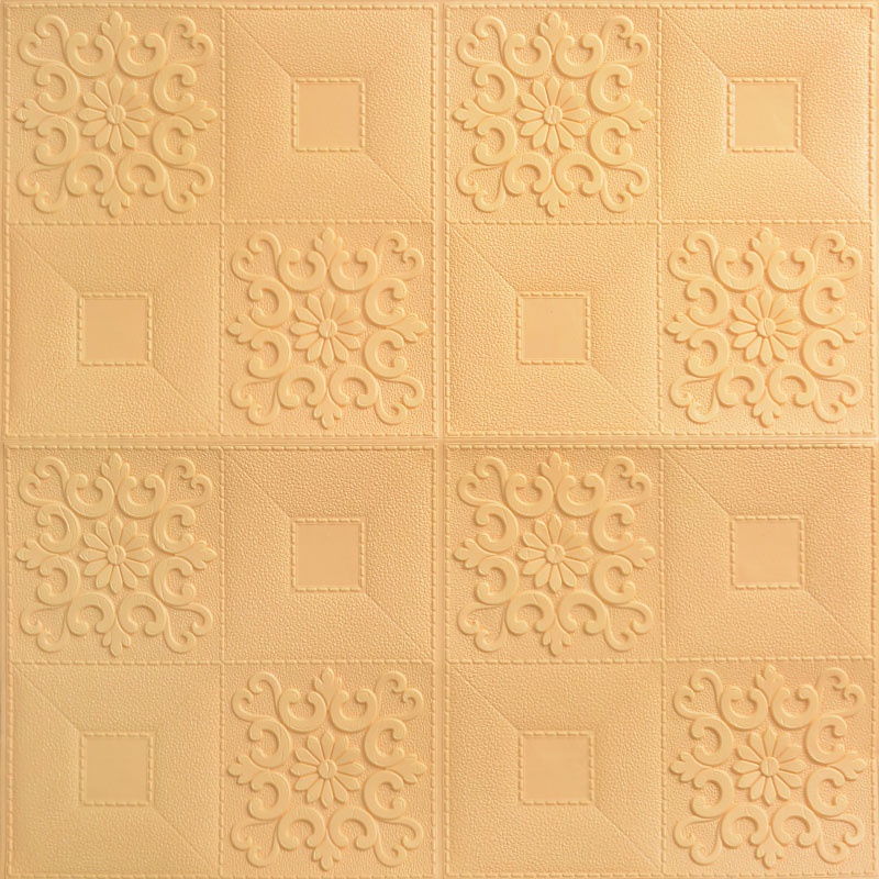 [BISA COD] Wallpaper Dinding Stiker Wallfoam 3D Sticker Dekorasi Kamar Rumah Murah Motif Batik-Cream