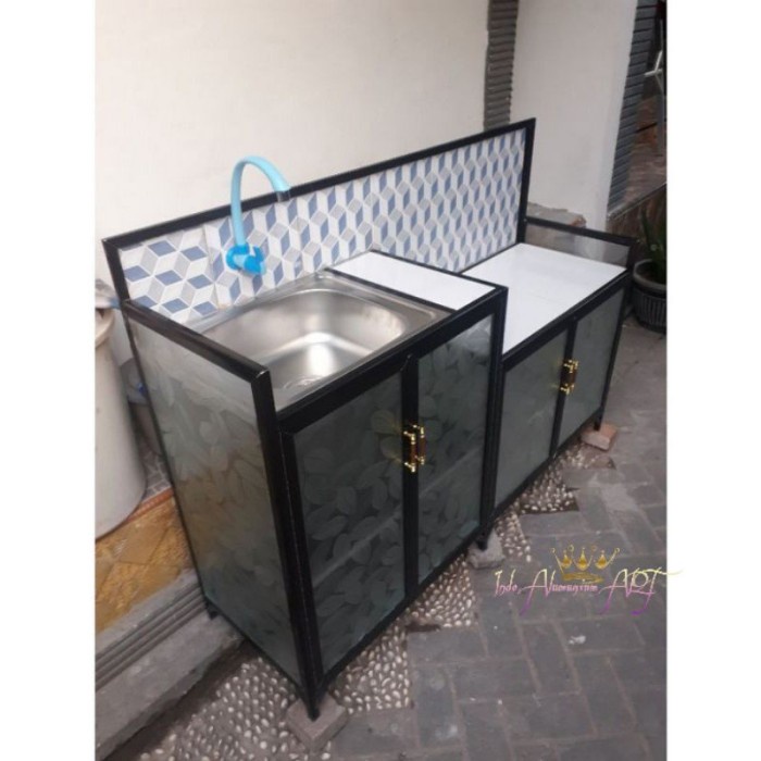 Wastafel Meja Kompor Rak Piring Mebel Alumunium
