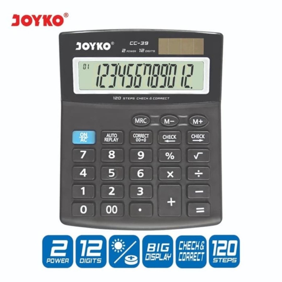 

Kalkulator JOYKO CC-39 12Digit/Calculator JOYKO ORI CC39 Check Correct