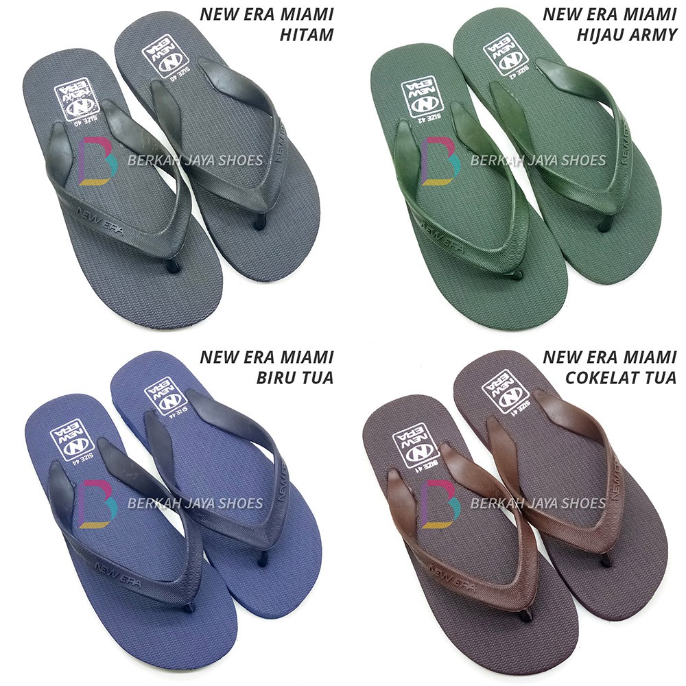 Sandal Pria - Sandal Jepit Pria - Sandal Jepit Karet Pria New Era Miami Varian Warna - Anti Air