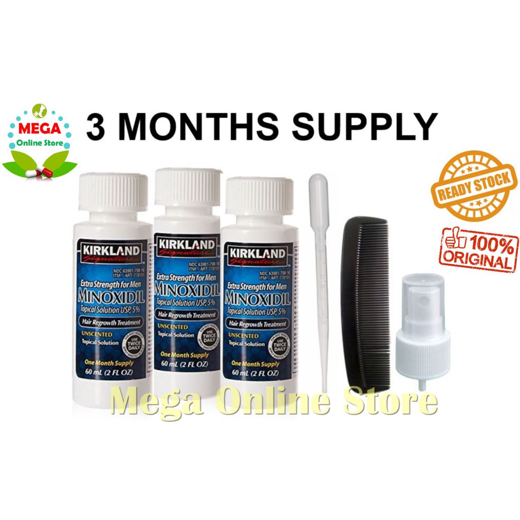 3 Botol Kirkland Minoxidil 5% 60 ml untuk 3 Bulan