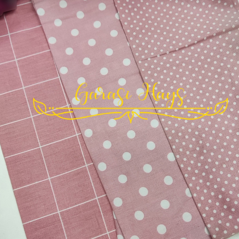 Kain Katun Jepang Japan Design Polkadot Kotak Dusty Pink