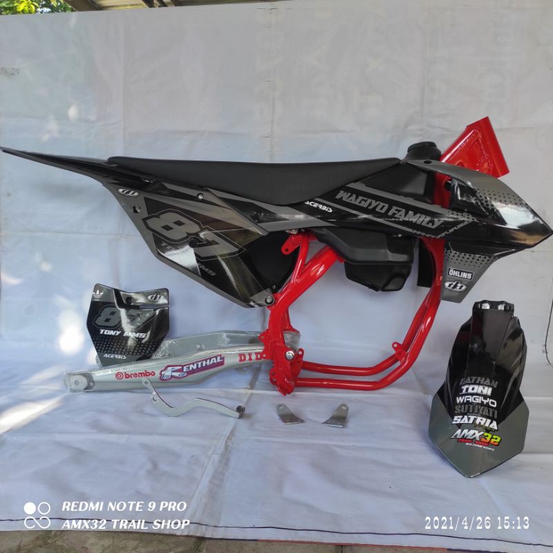 Rangka KTM pnp Ninja Tiger Megapro GL Vixion CB150 Jupiter MX Satria FU  Tangki Enduro Fullset