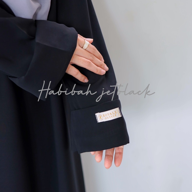 Habibah jetblack abaya gamis polos