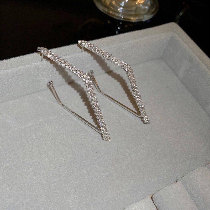 Anting Tusuk Sterling Silver 925 Desain Lingkaran Besar Hias Zircon Untuk Wanita