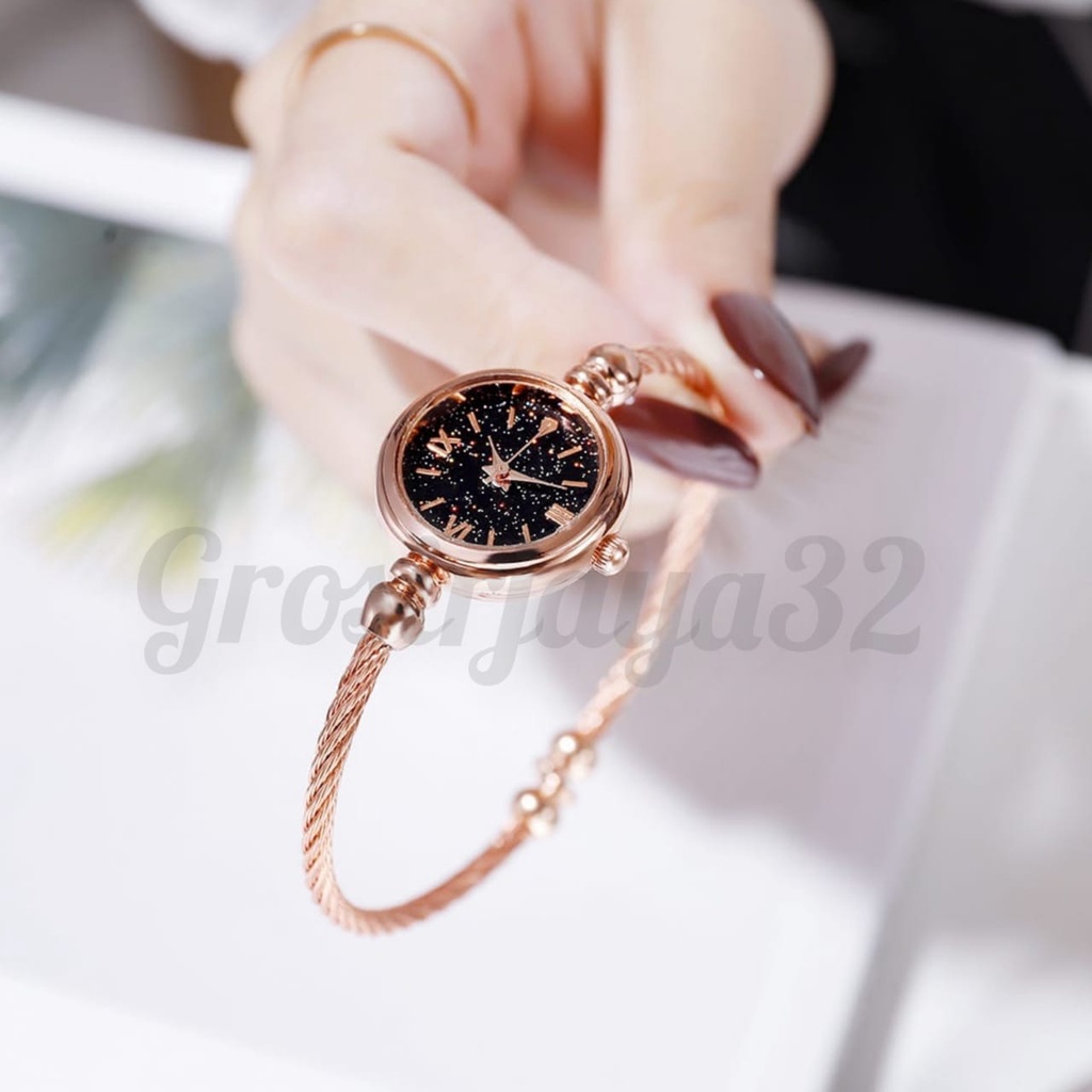 (GROSIRJAYA32) Jam Tangan Kecil Wanita Analog Dial Bulat Model Gelang Fashion Wanita Elegan