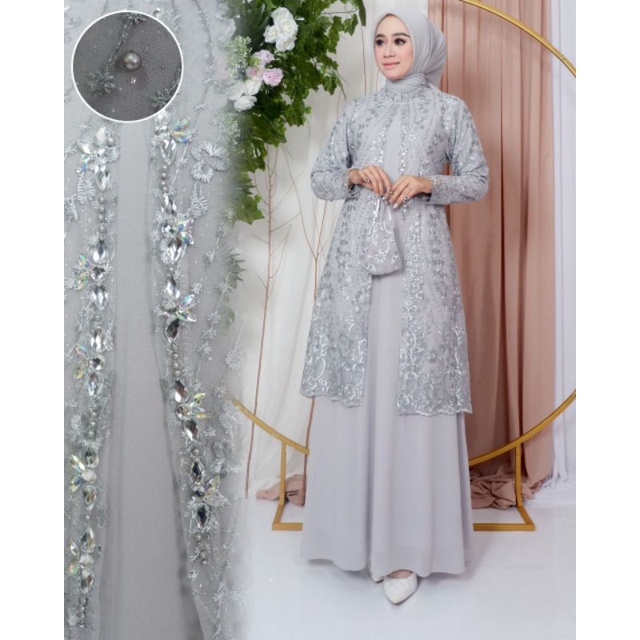 GAMIS SHABIRA // BAHAN TILLE BORDIR MUTIARA // By Ratu Kebaya