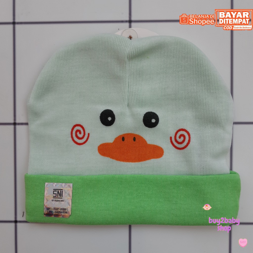 Topi kupluk bayi NIA bahan katun Duck Series 0-3 Bulan isi 1 PCS