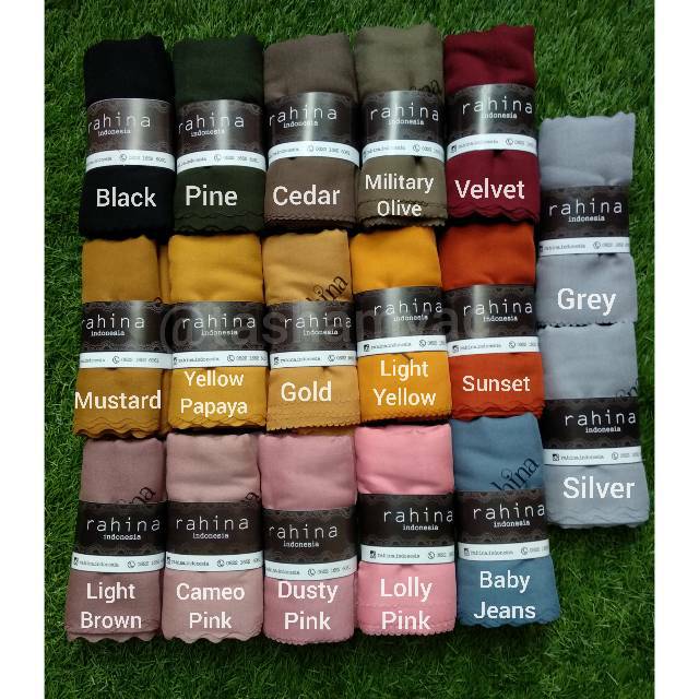 Rahina Hijab Voal Basic Polos Segiempat Lasercut