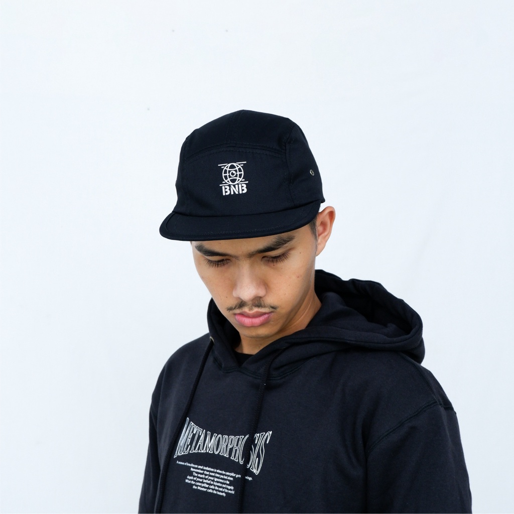 Bitsnbobs76 Five Panel Black Hat