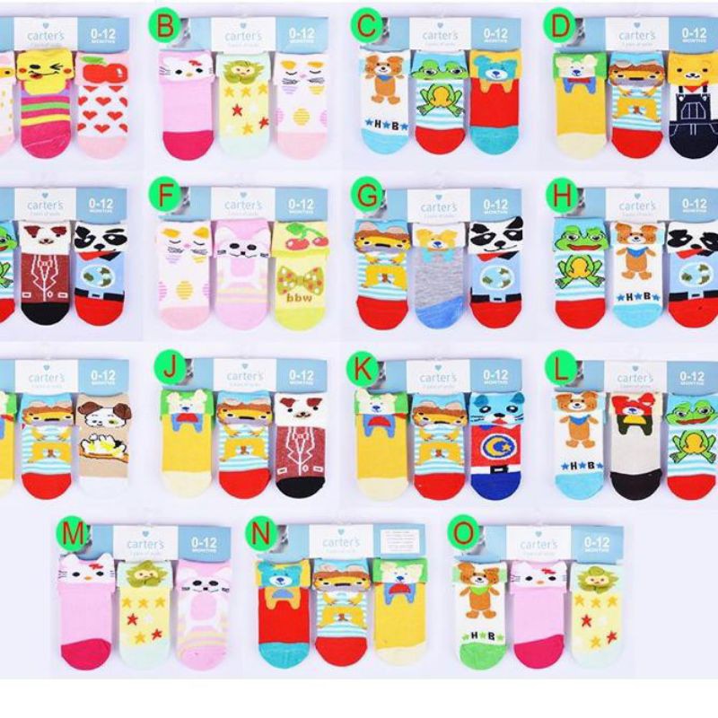 (Promo 1 bulan ) Kaos Kaki Crter // Mamy Nice   (3IN1) // Kaos Kaki Baby (isi 3pasang)