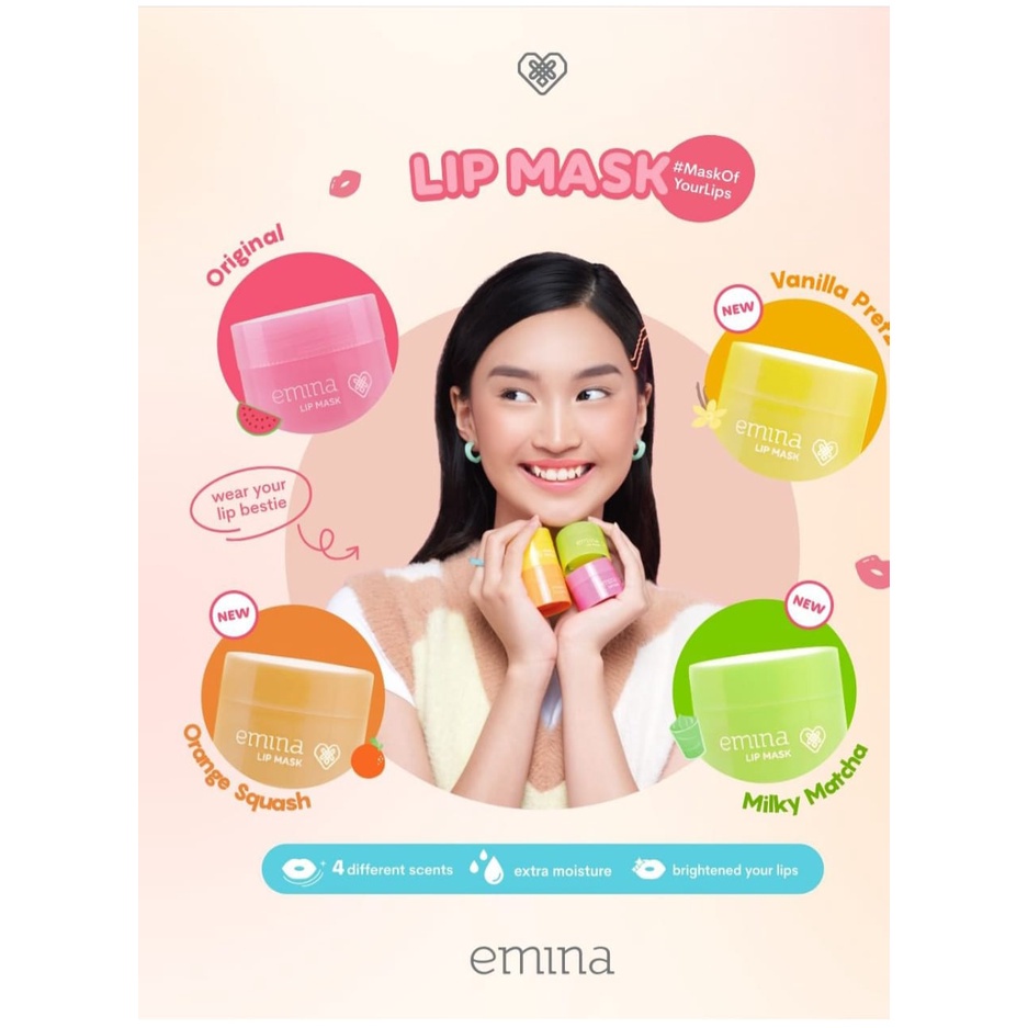 Emina Lip Mask Sleeping Mask Watercolor Lip Serum Lip Mask Lip Serum Perawatan Bibir BPOM (Valensia)