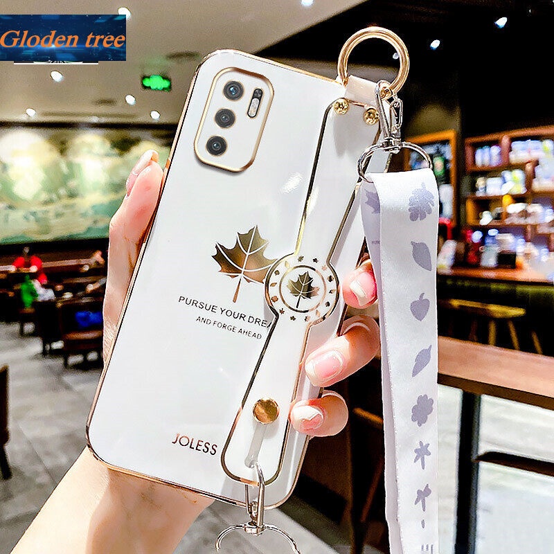 Case Motif Daun Maple Dengan lanyard Untuk Xiaomi Redmi Note 10 5G