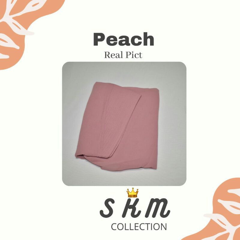khimar instan LV ceruty beby doll premium hijab/ jilbab / kerudung LV ceruty dua layer premium-peach